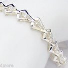 SOLID 925 STERLING SILVER CZ CUBIC ZIRCONIA TENNIS DROP LINK BRACELET -STUNNING!