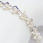 SOLID 925 STERLING SILVER CZ CUBIC ZIRCONIA TENNIS DROP LINK BRACELET -STUNNING!