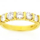 18K YELLOW GOLD ROUND DIAMOND WEDDING ANNIVERSARY BAND RING 1.62 CARAT -E/SI1