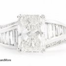 4.10 Ct GENUINE RADIANT CUT DIAMOND ENGAGEMENT RING 14K GOLD F/SI2 RETAIL $80K+