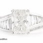 4.10 Ct GENUINE RADIANT CUT DIAMOND ENGAGEMENT RING 14K GOLD F/SI2 RETAIL $80K+
