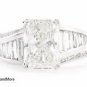 4.10 Ct GENUINE RADIANT CUT DIAMOND ENGAGEMENT RING 14K GOLD F/SI2 RETAIL $80K+