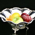 GORGEOUS 925 STERLING SILVER LARGE & HEAVY SCALLOPED RIM FOOTED BOWL CENTERPIECE