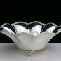 GORGEOUS 925 STERLING SILVER LARGE & HEAVY SCALLOPED RIM FOOTED BOWL CENTERPIECE