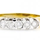 18K YELLOW GOLD 0.50 CARAT ROUND DIAMOND WEDDING ANNIVERSARY BAND RING