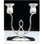 HEAVY & SOLID 925 STERLING SILVER DOUBLE POST CANDLE HOLDER ~ INCREDIBLE COND'