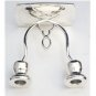 HEAVY & SOLID 925 STERLING SILVER DOUBLE POST CANDLE HOLDER ~ INCREDIBLE COND'