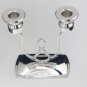 HEAVY & SOLID 925 STERLING SILVER DOUBLE POST CANDLE HOLDER ~ INCREDIBLE COND'