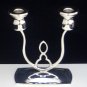 HEAVY & SOLID 925 STERLING SILVER DOUBLE POST CANDLE HOLDER ~ INCREDIBLE COND'