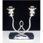 HEAVY & SOLID 925 STERLING SILVER DOUBLE POST CANDLE HOLDER ~ INCREDIBLE COND'