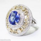 STUNNING 4.72 TCW VIOLET BLUE TANZANITE & DIAMOND 14K WHITE GOLD RING - $16,500!