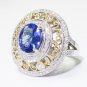STUNNING 4.72 TCW VIOLET BLUE TANZANITE & DIAMOND 14K WHITE GOLD RING - $16,500!