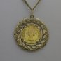 22K SOLID GOLD 1966 FULL SOVEREIGN ELIZABETH II COIN IN CUSTOM 14K GOLD PENDANT