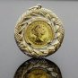 22K SOLID GOLD 1966 FULL SOVEREIGN ELIZABETH II COIN IN CUSTOM 14K GOLD PENDANT