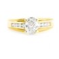 UNIQUE 14K YELLOW GOLD GENUINE OVAL CUT DIAMOND ENGAGEMENT RING ~ .95 TCW ~F/SI1