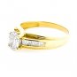UNIQUE 14K YELLOW GOLD GENUINE OVAL CUT DIAMOND ENGAGEMENT RING ~ .95 TCW ~F/SI1