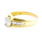 UNIQUE 14K YELLOW GOLD GENUINE OVAL CUT DIAMOND ENGAGEMENT RING ~ .95 TCW ~F/SI1
