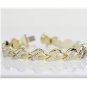 STUNNING SOLID 18K YELLOW GOLD DIAMOND CUT LINK TENNIS BRACELET 8" LENGTH 13.6GR