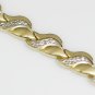 STUNNING SOLID 18K YELLOW GOLD DIAMOND CUT LINK TENNIS BRACELET 8" LENGTH 13.6GR