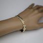 STUNNING SOLID 18K YELLOW GOLD DIAMOND CUT LINK TENNIS BRACELET 8" LENGTH 13.6GR
