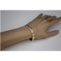 STUNNING SOLID 18K YELLOW GOLD DIAMOND CUT LINK TENNIS BRACELET 8" LENGTH 13.6GR