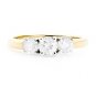 14K GOLD THREE STONE ROUND BRILLIANT DIAMOND TRILOGY ENGAGEMENT RING ~ 1.01 TCW