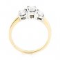 14K GOLD THREE STONE ROUND BRILLIANT DIAMOND TRILOGY ENGAGEMENT RING ~ 1.01 TCW