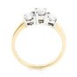 14K GOLD THREE STONE ROUND BRILLIANT DIAMOND TRILOGY ENGAGEMENT RING ~ 1.01 TCW