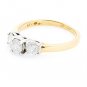 14K GOLD THREE STONE ROUND BRILLIANT DIAMOND TRILOGY ENGAGEMENT RING ~ 1.01 TCW