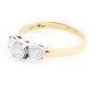 14K GOLD THREE STONE ROUND BRILLIANT DIAMOND TRILOGY ENGAGEMENT RING ~ 1.01 TCW