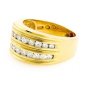 WIDE 18K YELLOW GOLD BI LEVEL ROUND DIAMOND RING BAND ~1.05 TCW ~ FREE S&H