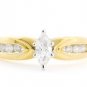 14K YELLOW GOLD .55 TCW MARQUISE & ROUND CUT GENUINE DIAMOND ENGAGEMENT RING