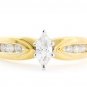 14K YELLOW GOLD .55 TCW MARQUISE & ROUND CUT GENUINE DIAMOND ENGAGEMENT RING