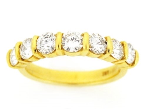 18K YELLOW GOLD ROUND DIAMOND WEDDING ANNIVERSARY BAND RING 1.50 CARAT -G/VS-SI