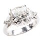 HUGE 6.07 CARAT RADIANT CUT DIAMOND PLATINUM ENGAEMENT RING ~5.27 CT CENTR F/SI1