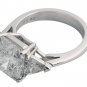 HUGE 6.07 CARAT RADIANT CUT DIAMOND PLATINUM ENGAEMENT RING ~5.27 CT CENTR F/SI1
