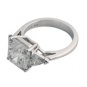 HUGE 6.07 CARAT RADIANT CUT DIAMOND PLATINUM ENGAEMENT RING ~5.27 CT CENTR F/SI1
