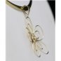 UNIQUE 14K SOLID YELLOW GOLD WIRE FLOWER PENDANT NECKLACE ENHANCER
