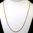SOLID 14K GOLD TWISTED ROPE LINK NECKLACE CHAIN 23.5 LENGTH ~ 2.5MM ~ 9.9 GRAMS