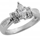 SOLID 14K GOLD 1.05 CARAT MARQUISE DIAMOND ENGAGEMENT RING ~ CLEARANCE SALE!