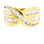 18K YELLOW GOLD MULTI LEVEL ROUND & BAGUETTE CUT DIAMOND RING ~ 2.00 TCW ~E/F-VS