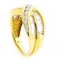 18K YELLOW GOLD MULTI LEVEL ROUND & BAGUETTE CUT DIAMOND RING ~ 2.00 TCW ~E/F-VS
