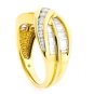 18K YELLOW GOLD MULTI LEVEL ROUND & BAGUETTE CUT DIAMOND RING ~ 2.00 TCW ~E/F-VS