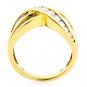 18K YELLOW GOLD MULTI LEVEL ROUND & BAGUETTE CUT DIAMOND RING ~ 2.00 TCW ~E/F-VS