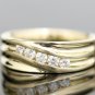 SOLID 14K YELLOW GOLD & DIAMOND MENS WEDDING BAND RING SZ 11 WIDE & HEAVY 9.9 GR
