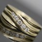 SOLID 14K YELLOW GOLD & DIAMOND MENS WEDDING BAND RING SZ 11 WIDE & HEAVY 9.9 GR