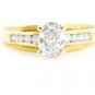 BEAUTIFUL 14K YELLOW GOLD GENUINE OVAL CUT DIAMOND ENGAGEMENT RING ~ .95 TCW