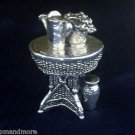 .925 Sterling Silver Decorative Art Dollhouse miniature Garden Table COMPLETE!