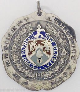 VERY RARE 1938 NYC 7TH REGIMENT ATHLETIC TRACK RELAY STERLING SILVER MEDAL AWARD