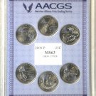 2009 P DC & US TERRITORIES WASHINGTON QUARTER SET PHILADELPHIA COINS MS63 AACGS